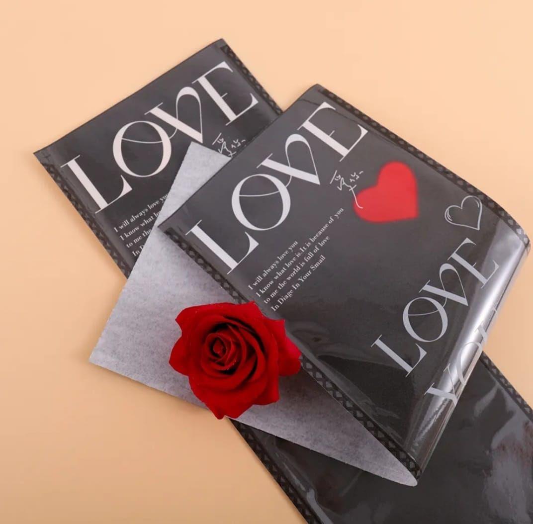 I Love You Yazılı Tek Gül Buketlik
