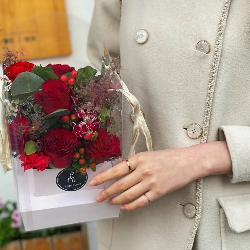 Şeffaf Çiçek Hediye Kutusu 10'lu Paket - Beyaz