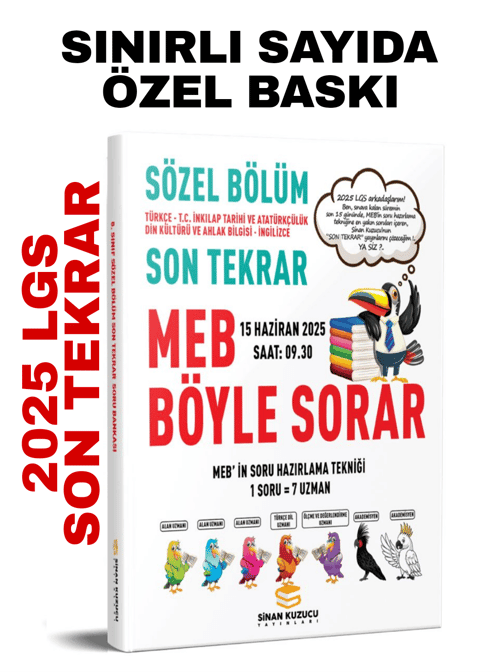 SİNAN KUZUCU 2025 LGS SON TEKRAR SÖZEL SORU BANKASI