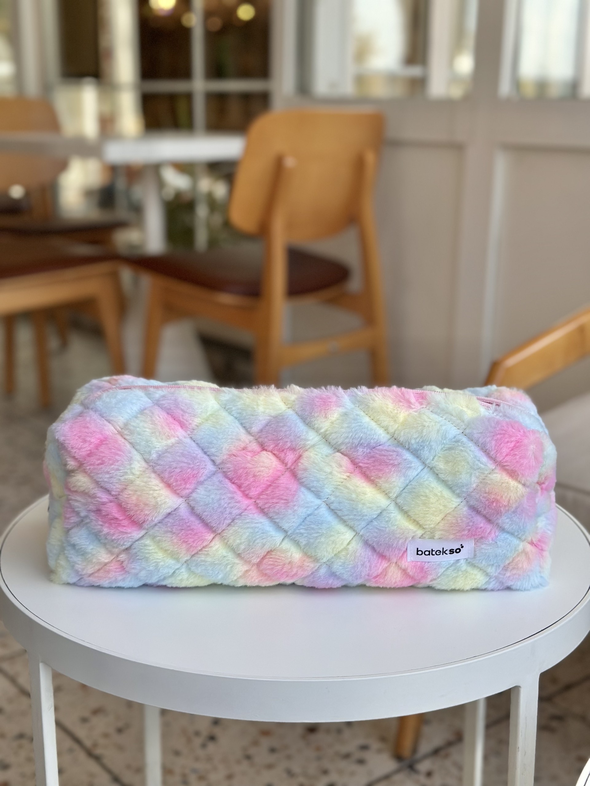 Renkli Peluş Saç Şekillendiricileri İçin Seyahat Çantası - XL Boy