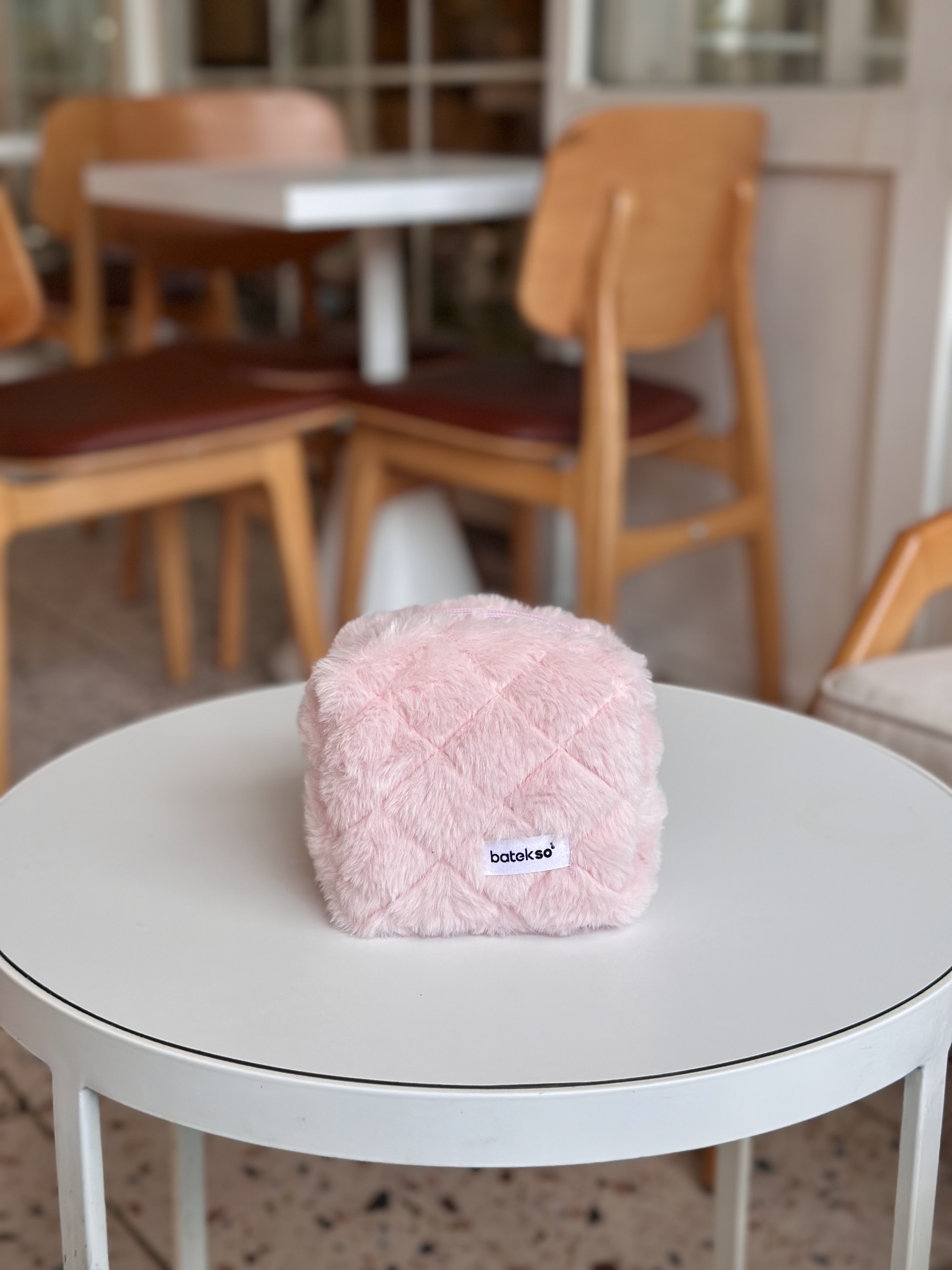 Pudra Peluş Makyaj Çantası - Küçük Boy