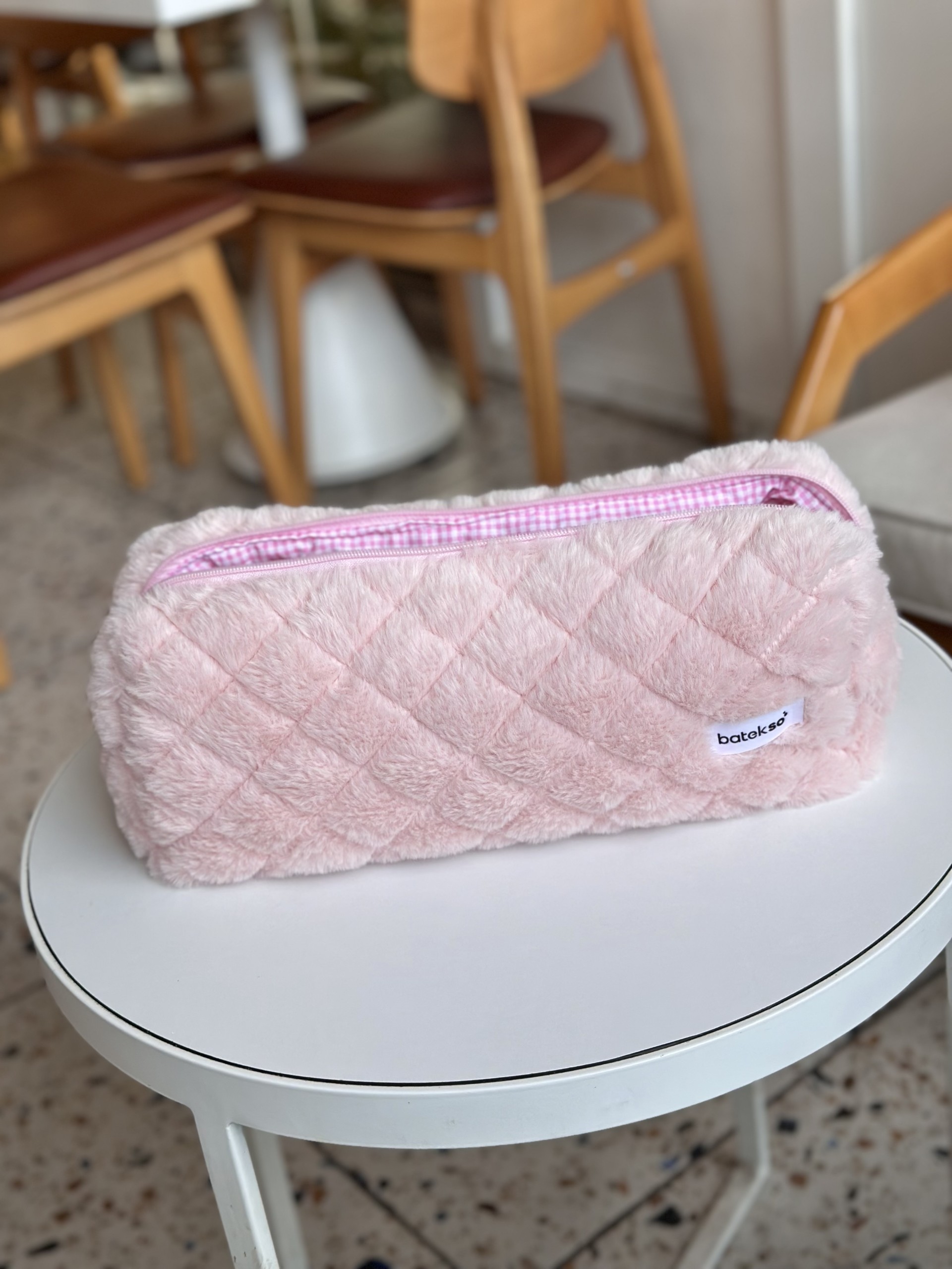 Pudra Peluş Saç Şekillendiricileri İçin Seyahat Çantası - XL Boy