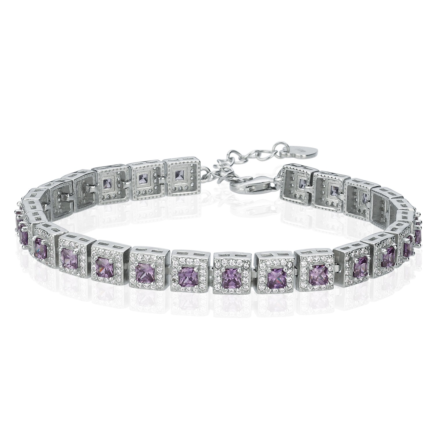 PURPLE SQUARE TENNIS BRACELET