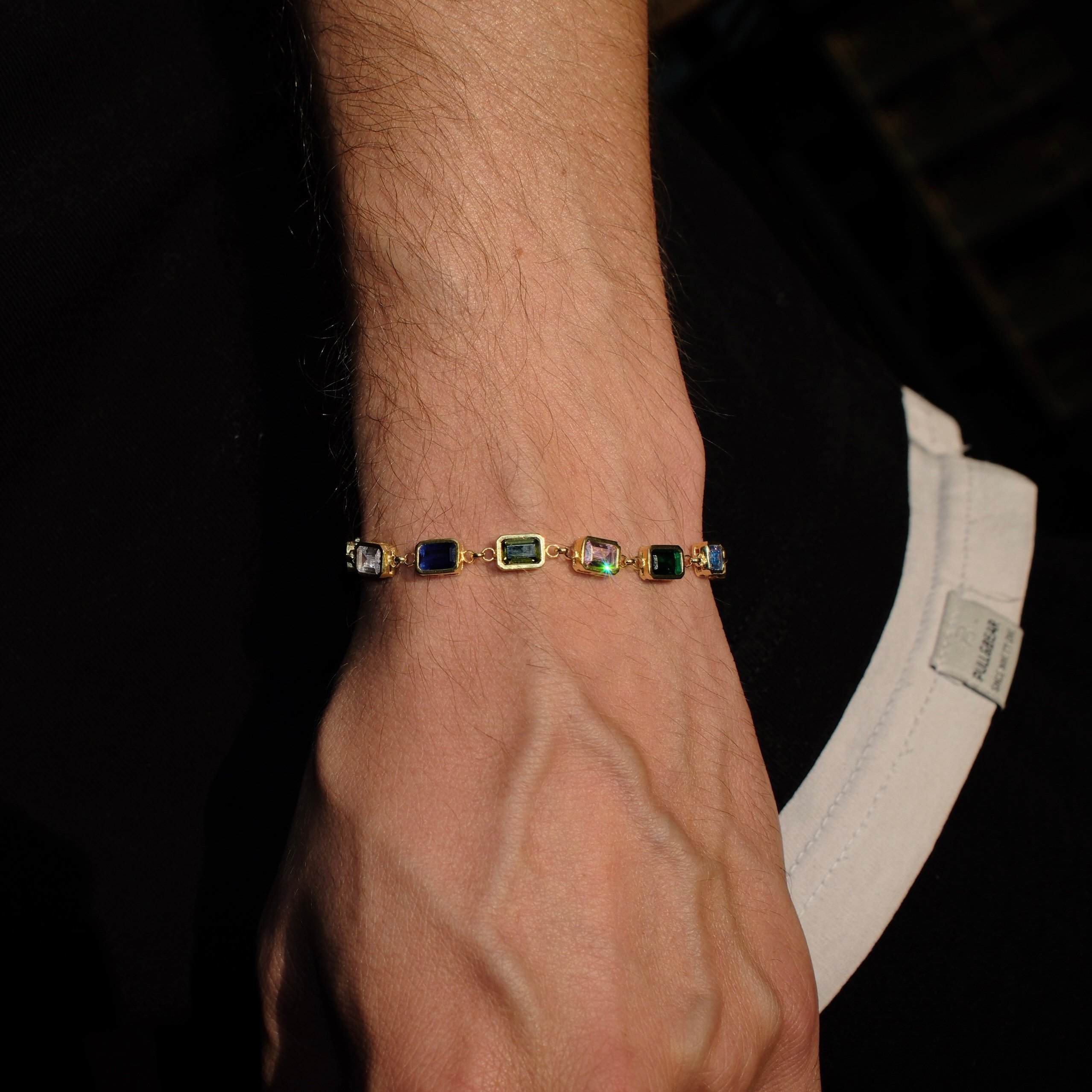 EMERALD CUT NATUREL STONES BRACELET