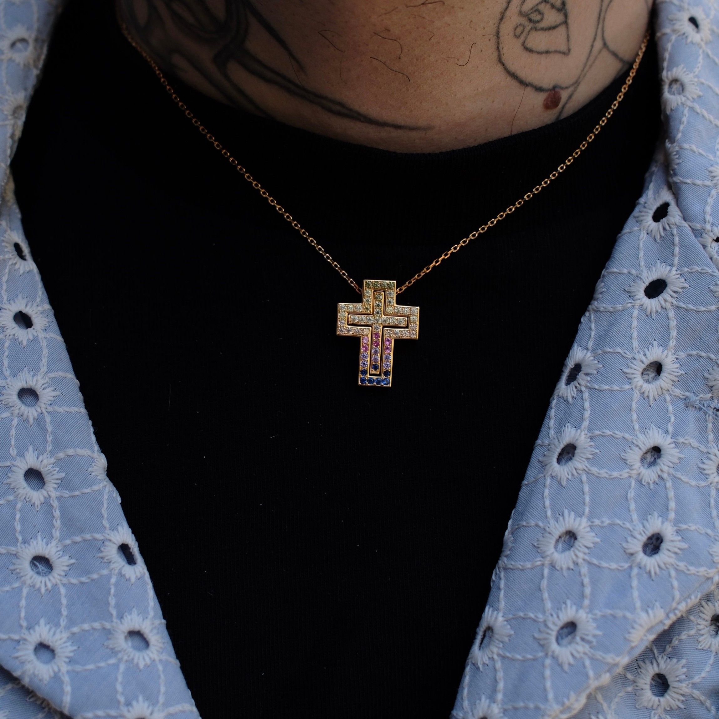 Colorful Cross Necklace