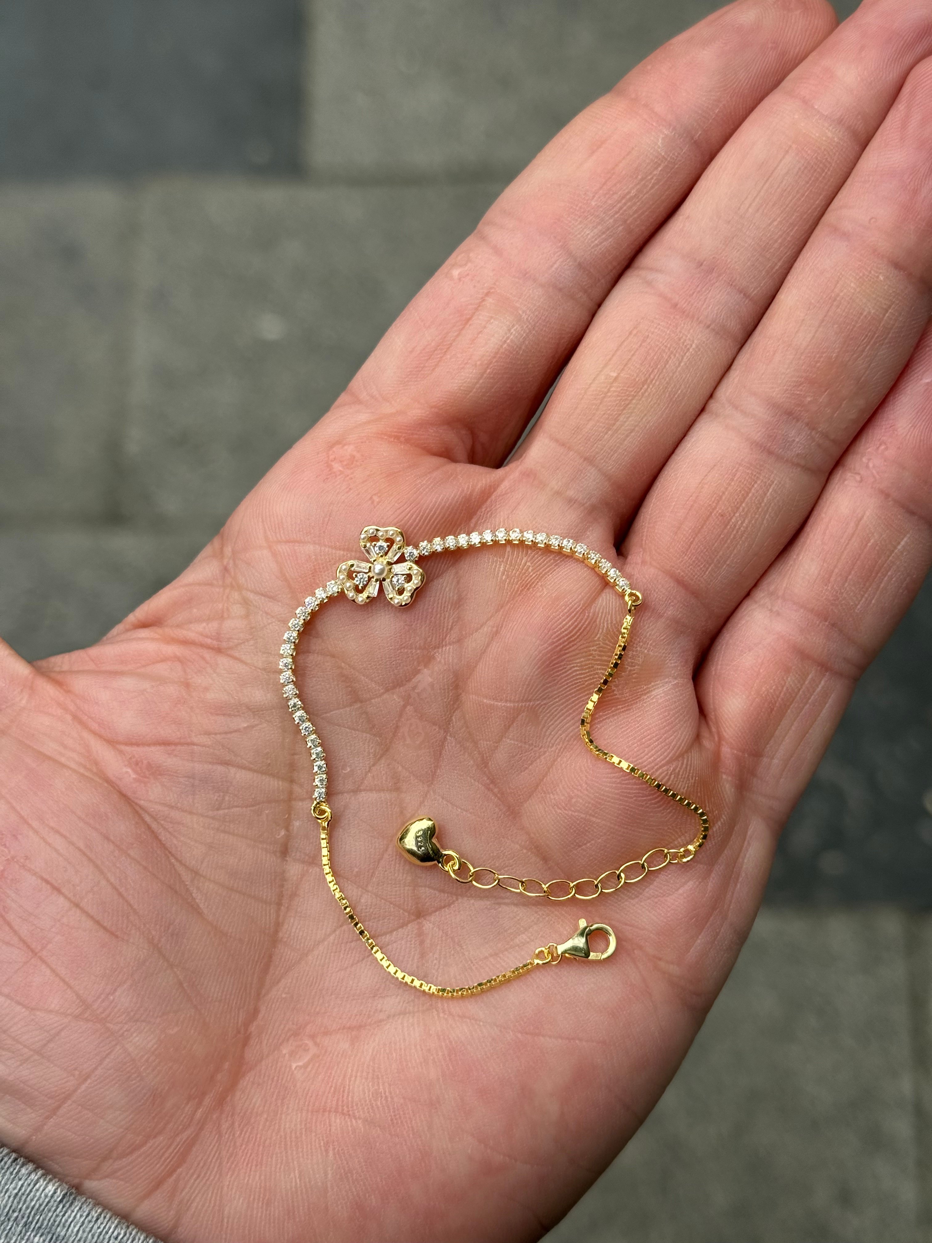 PEARL FLOWER TENNIS BRACELET