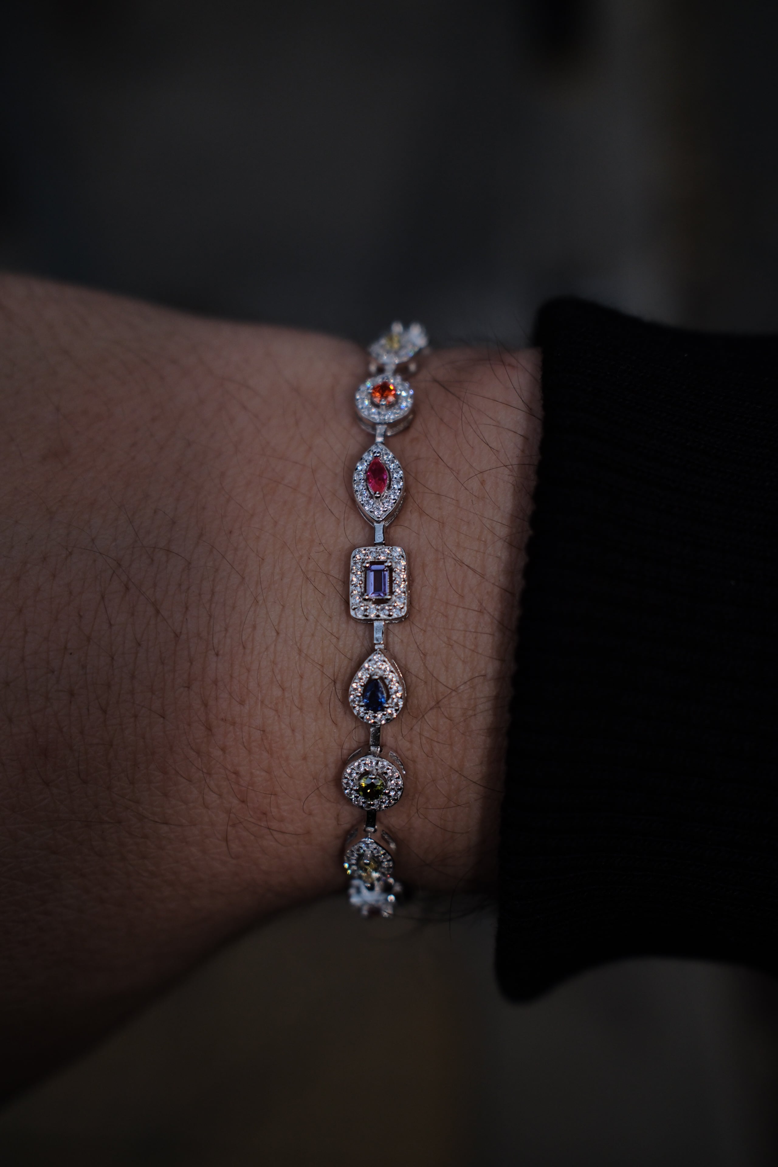 MIXED CUT COLORFUL TENNIS BRACELET