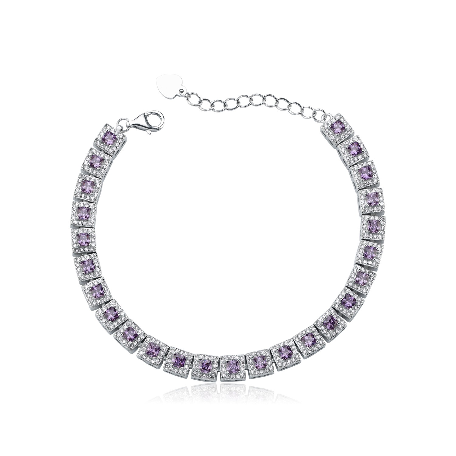 PURPLE SQUARE TENNIS BRACELET