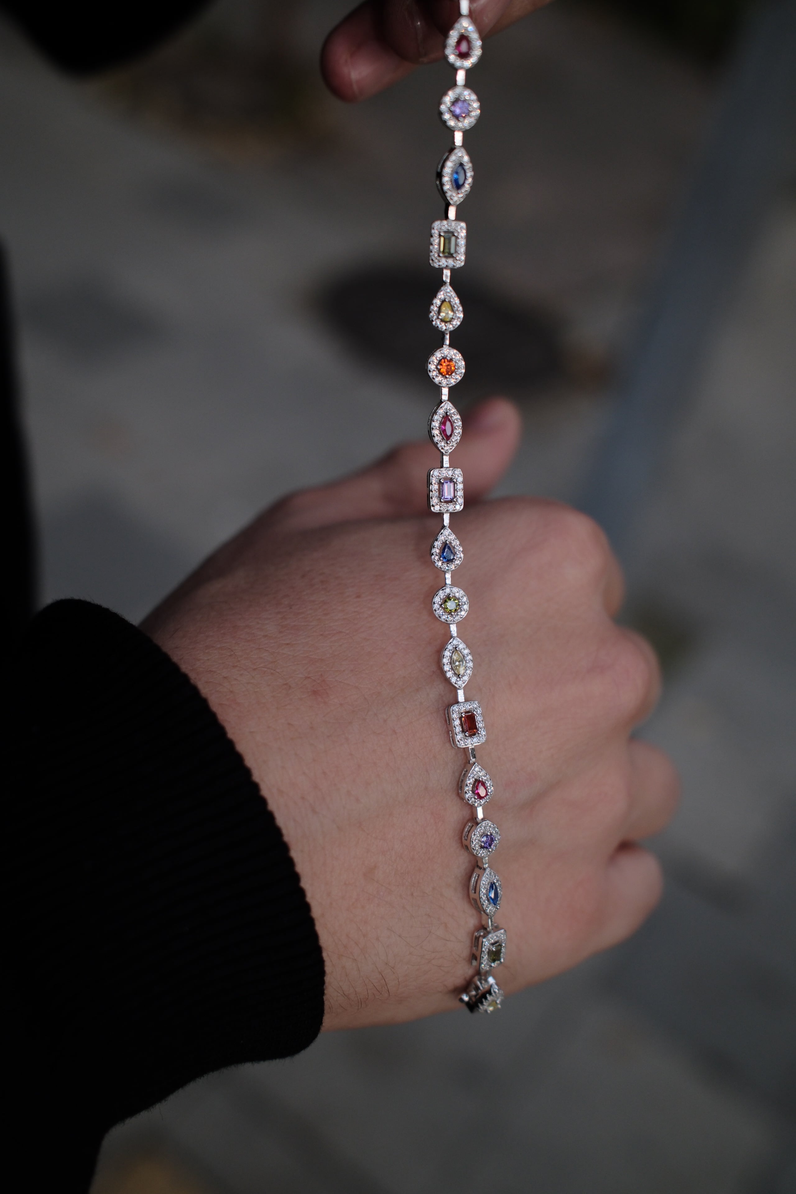 MIXED CUT COLORFUL TENNIS BRACELET