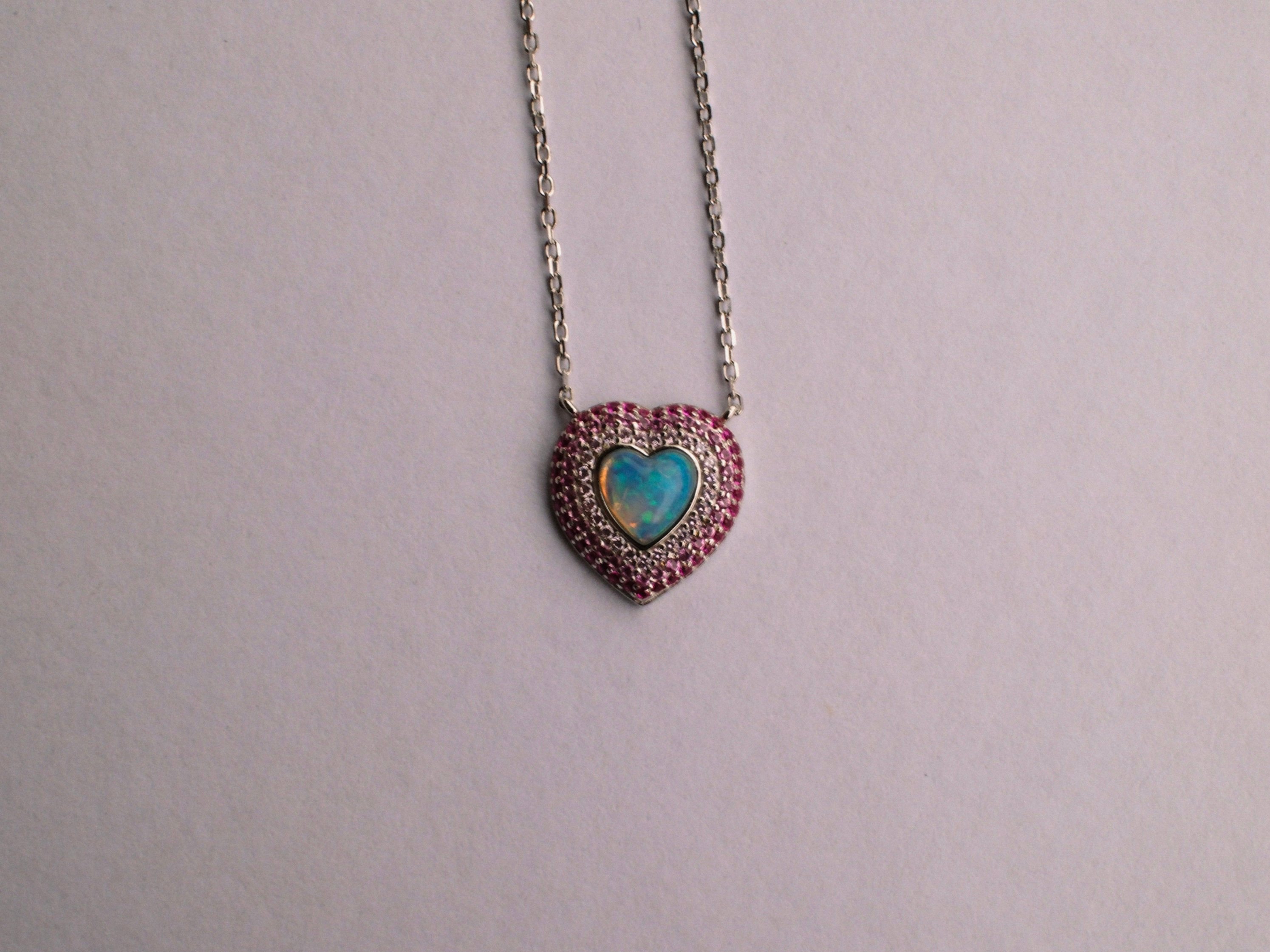 OPAL HEART PENDANT