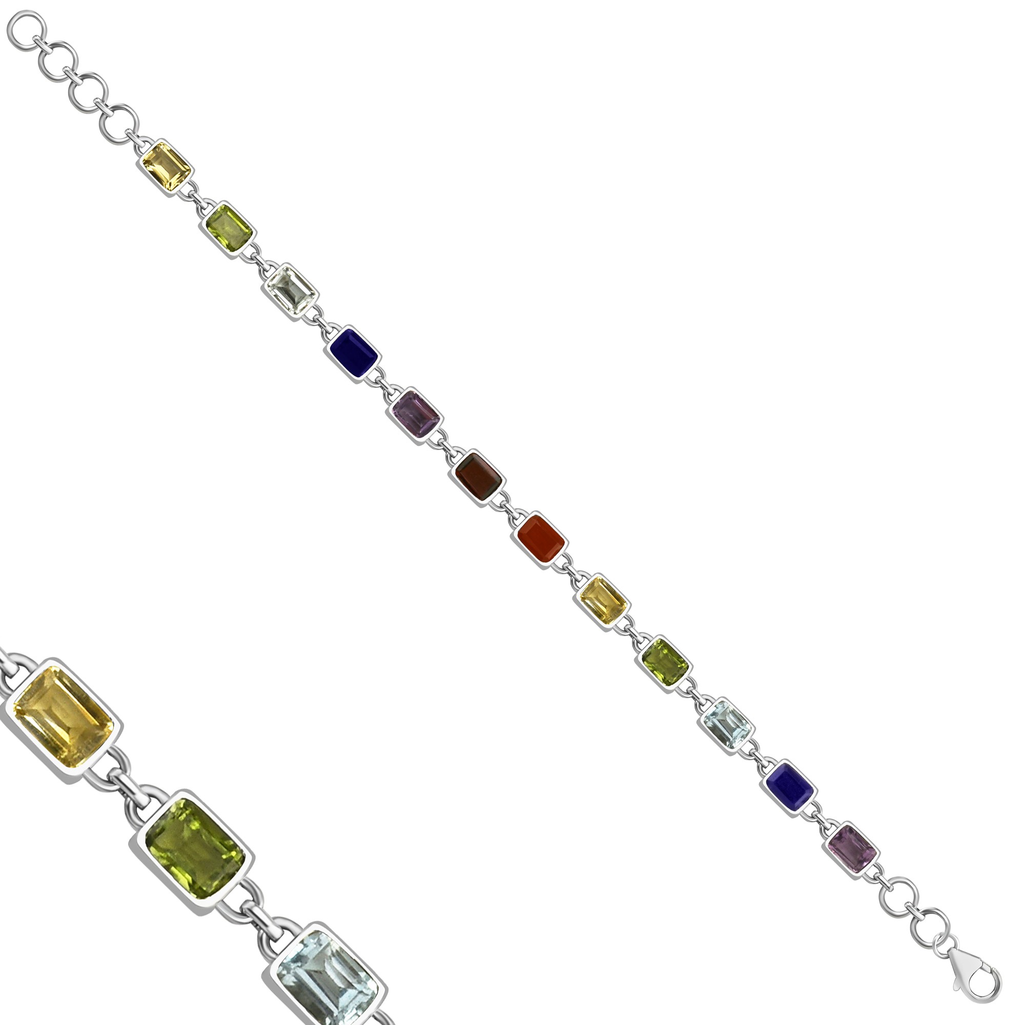 EMERALD CUT NATUREL STONES BRACELET