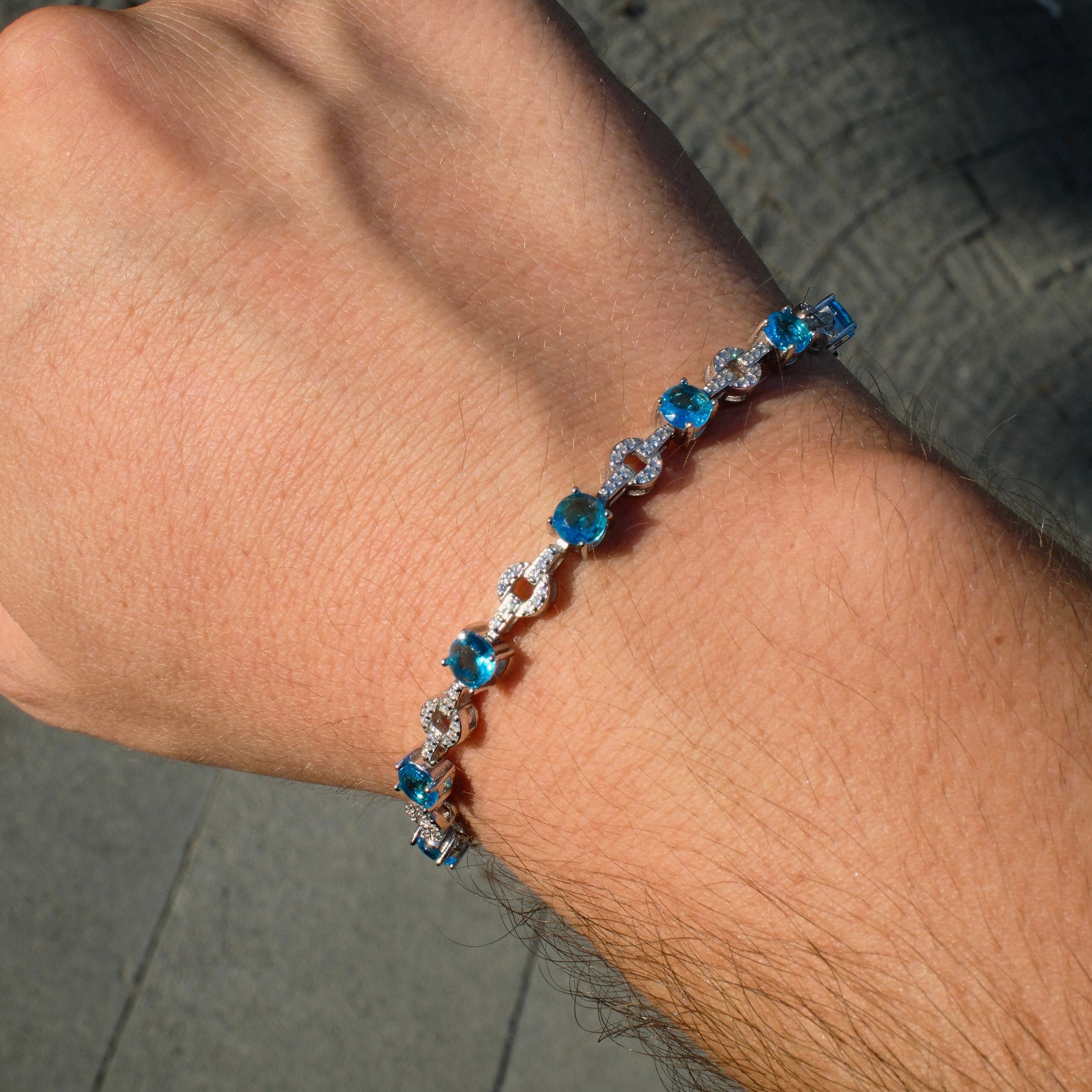 AQUA GEM AND MOTIF BRACELET