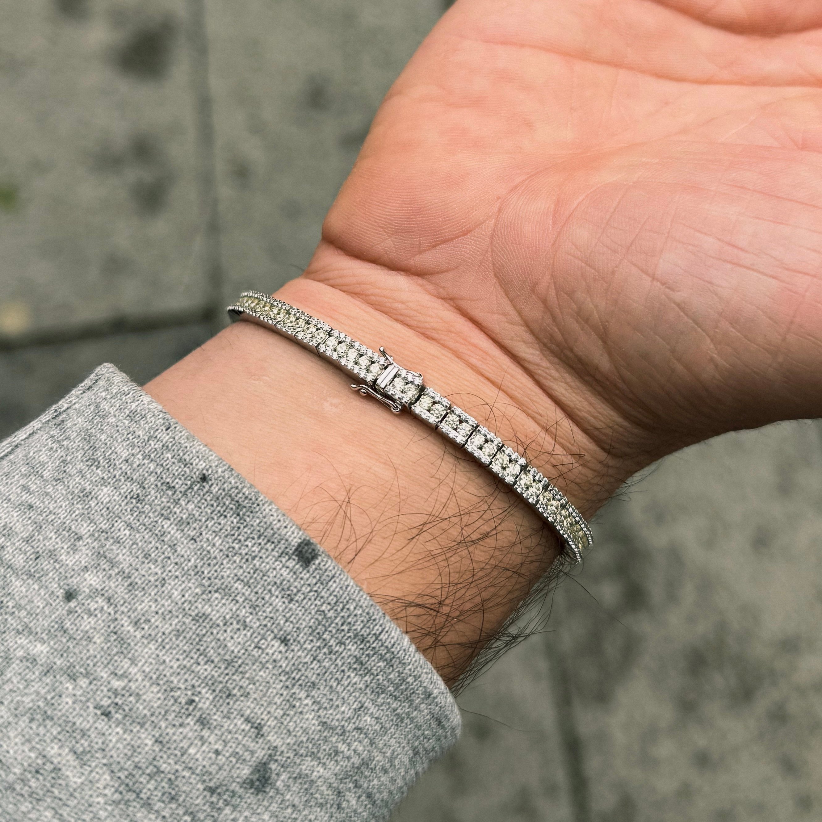 VVS MOISSANITE THREE ROW TENNIS BRACELET