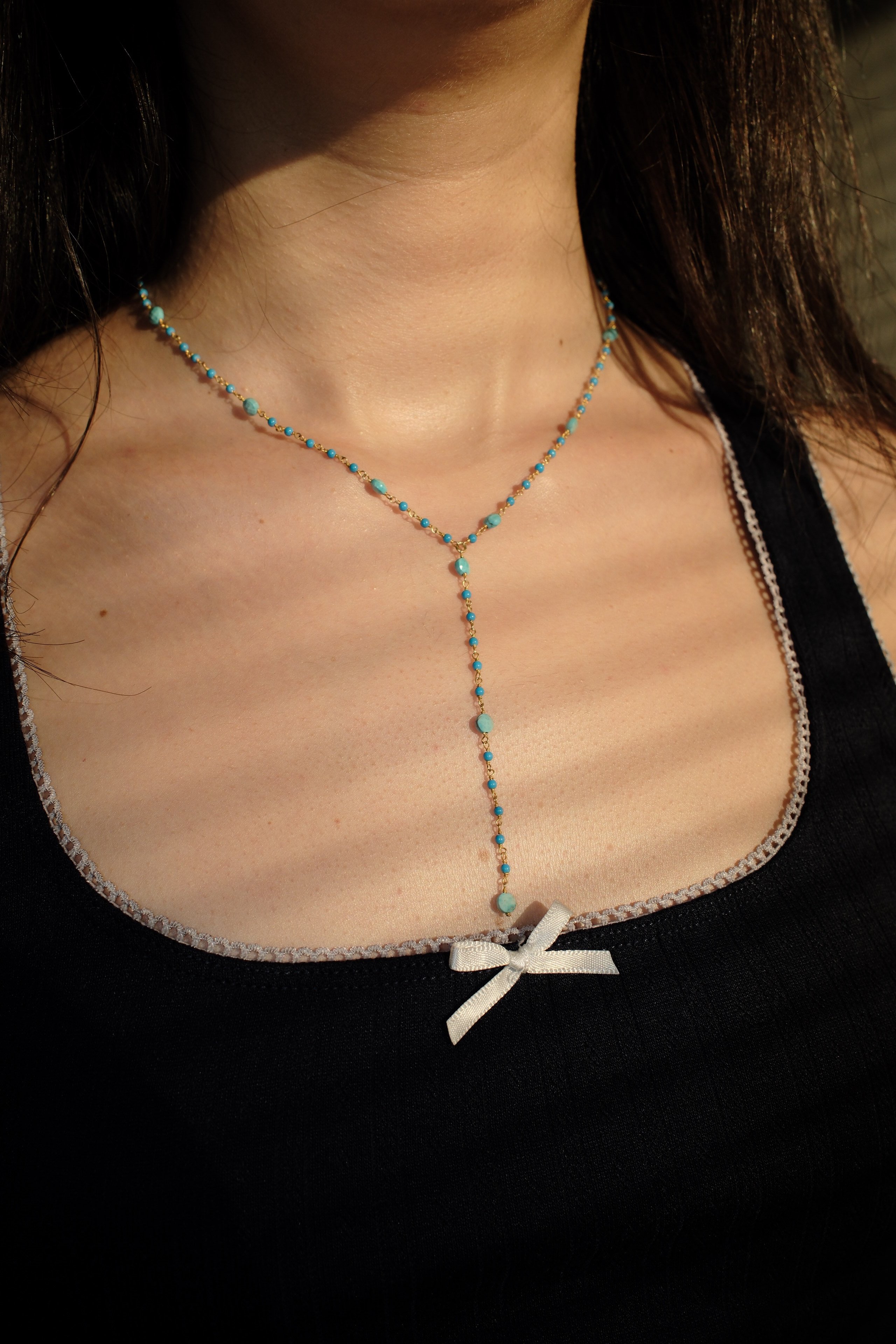 Turquoise Stone Y Necklace