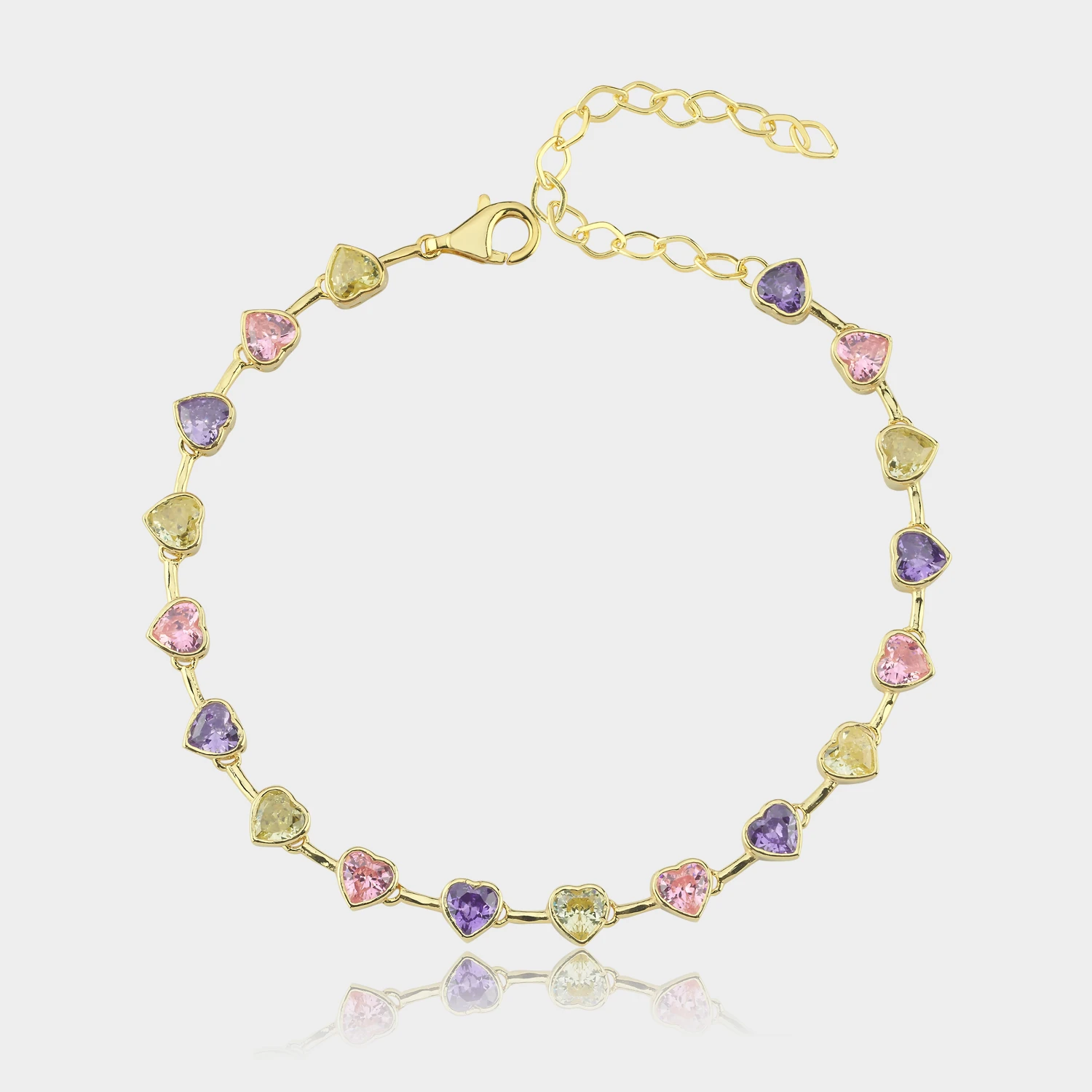Pastel Heart Cut Bracelet