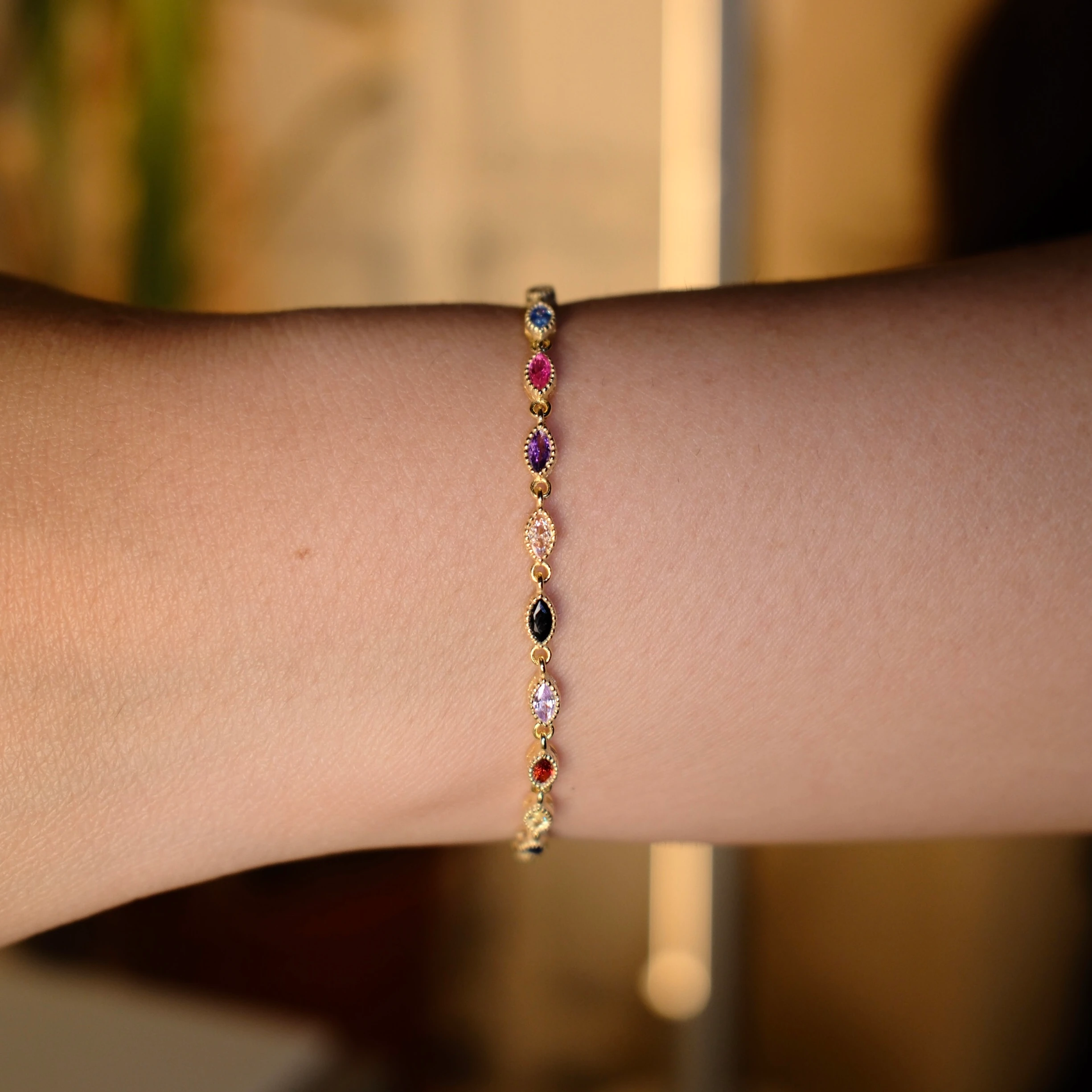 Marquise Cut Colorful Bracelet