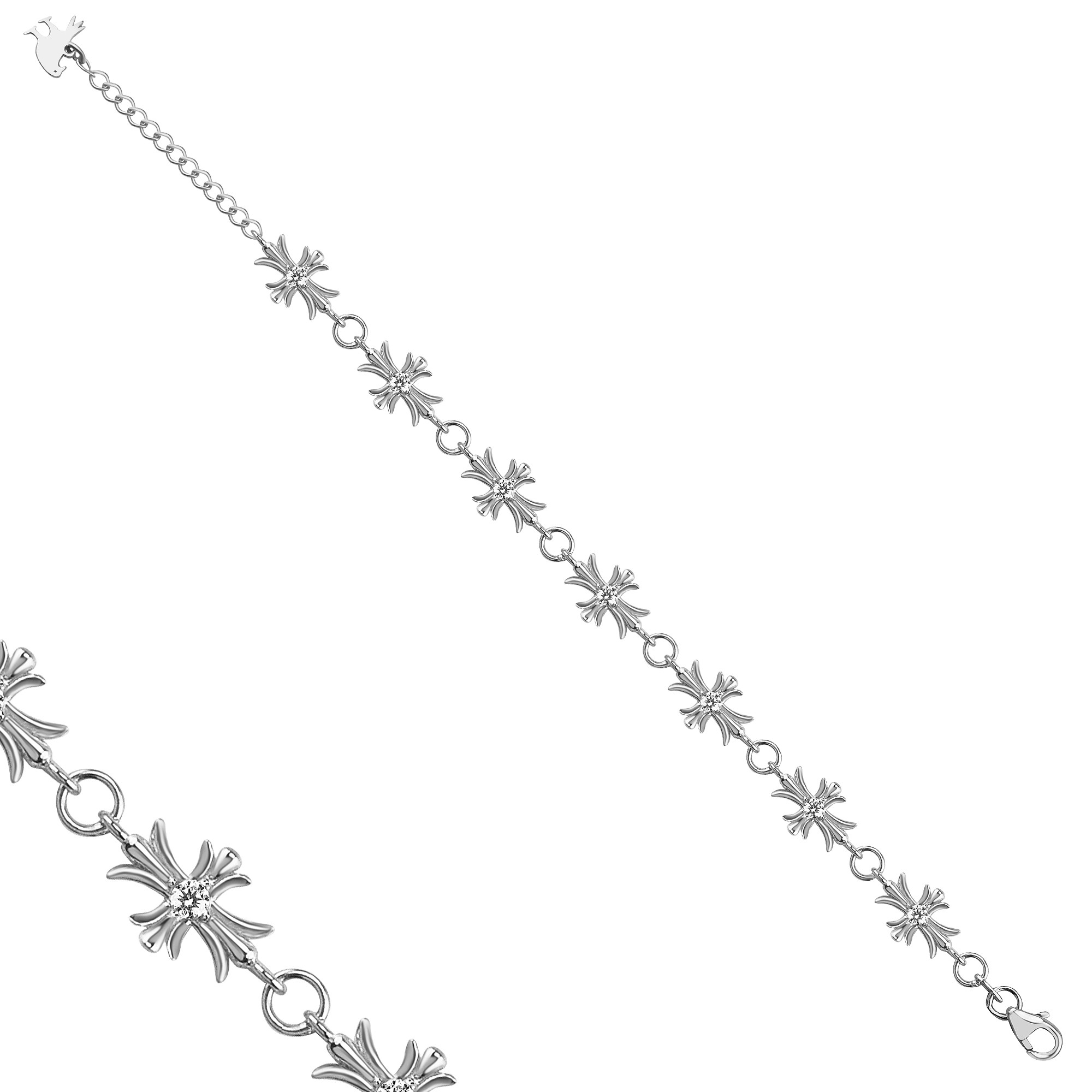 THE REPEATING CROSS BRACELET - Silver