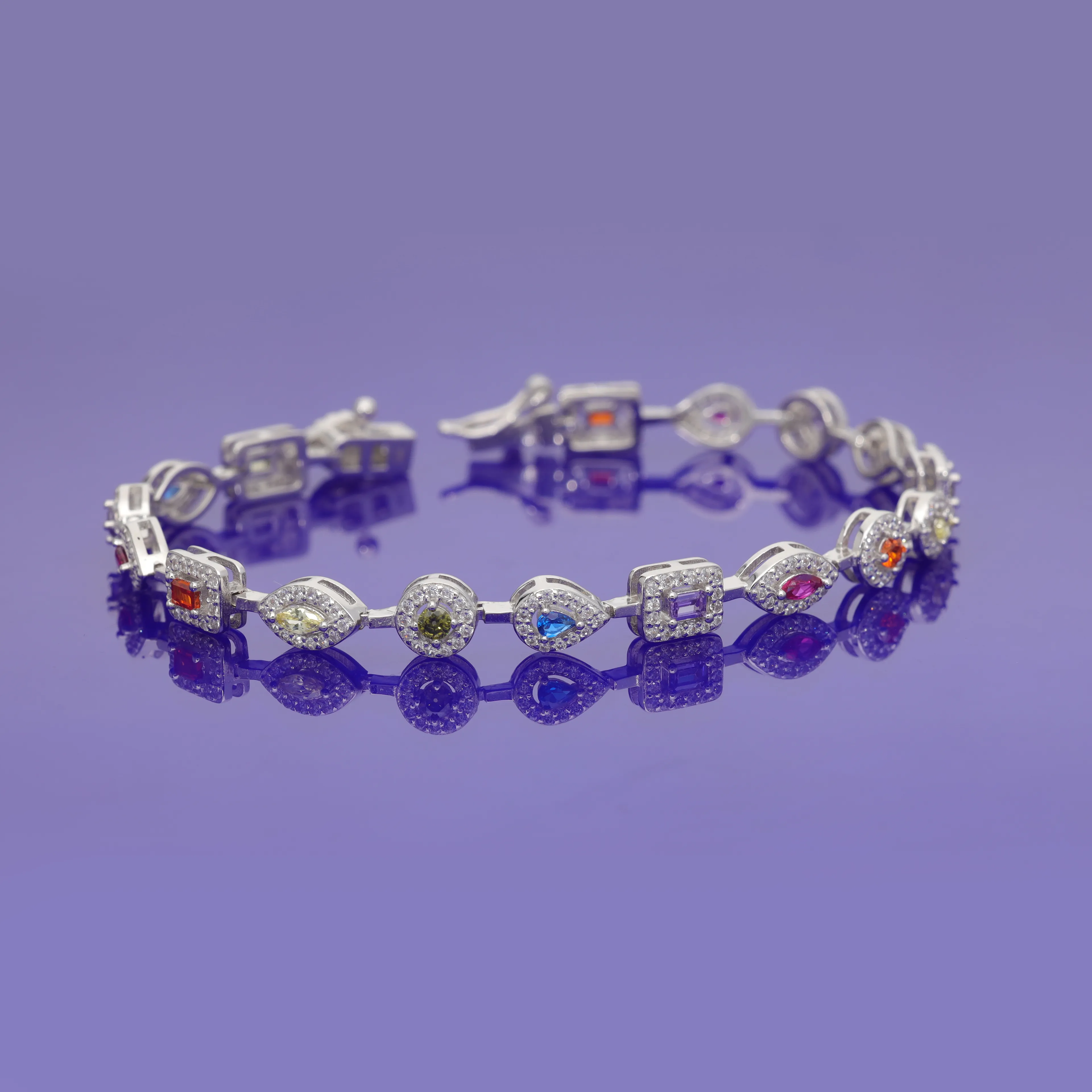 MIXED CUT COLORFUL TENNIS BRACELET