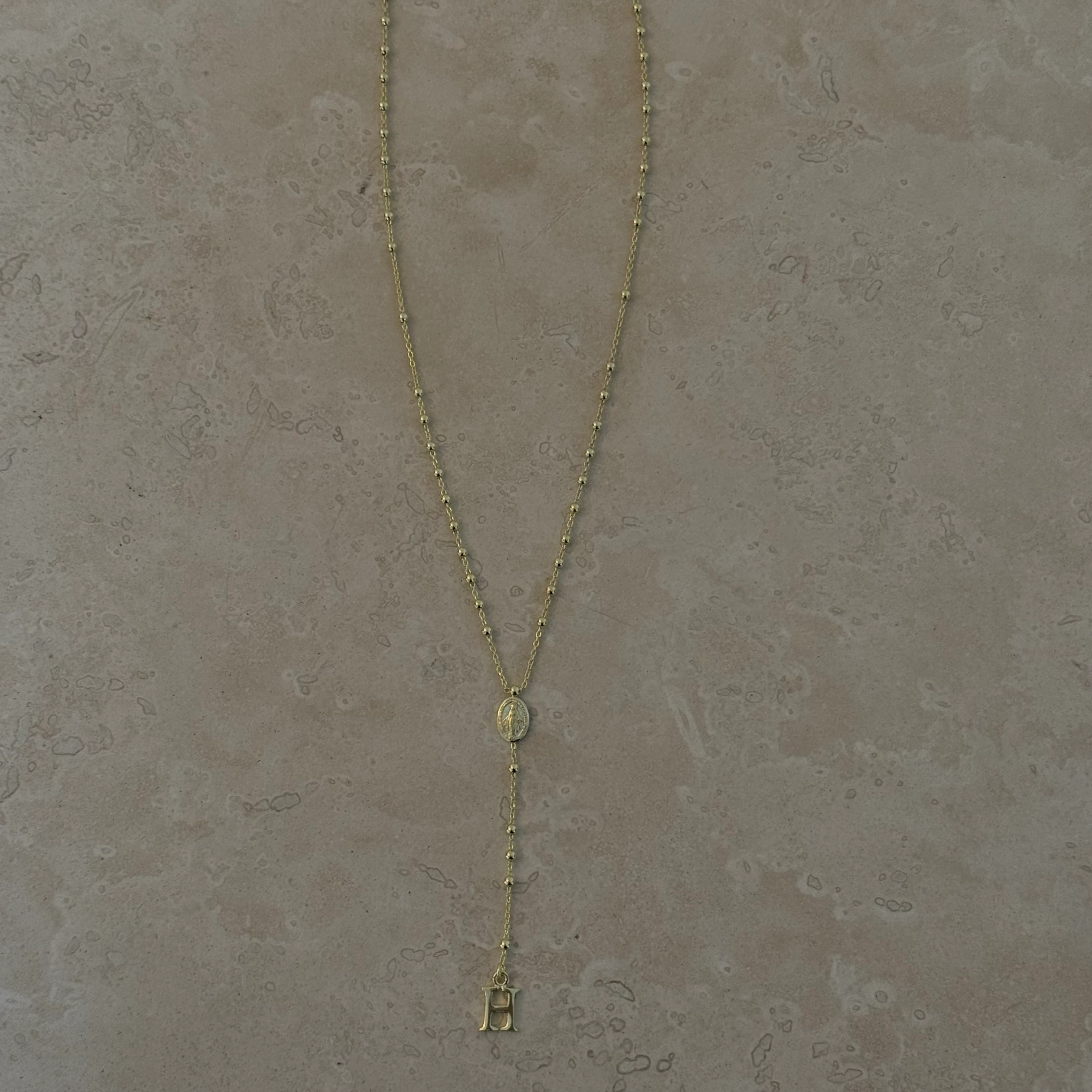 Virgin Mary Custom Letter Necklace