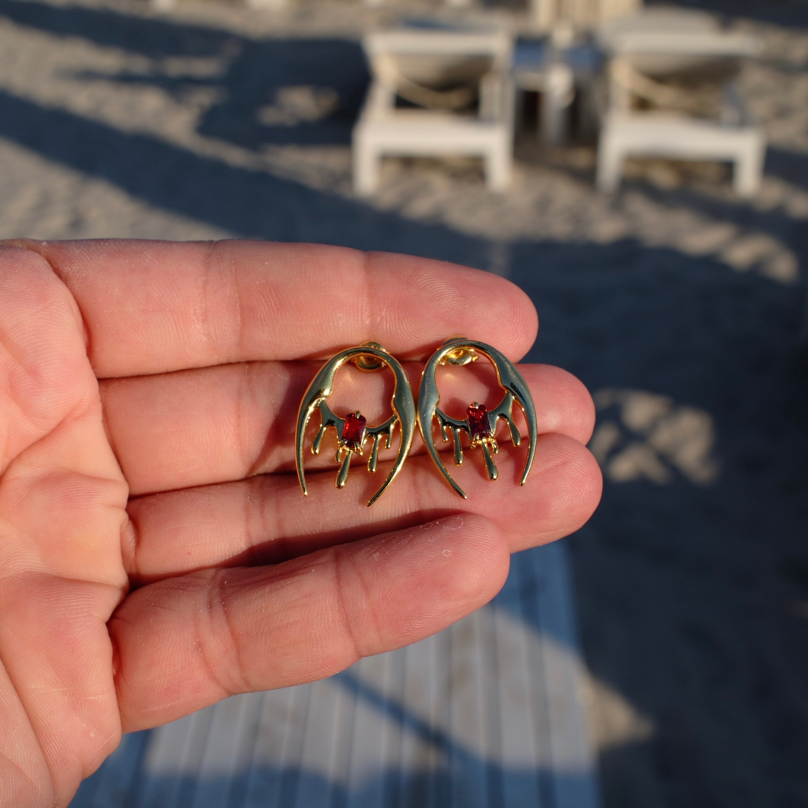 RUBY MELTING EARRINGS