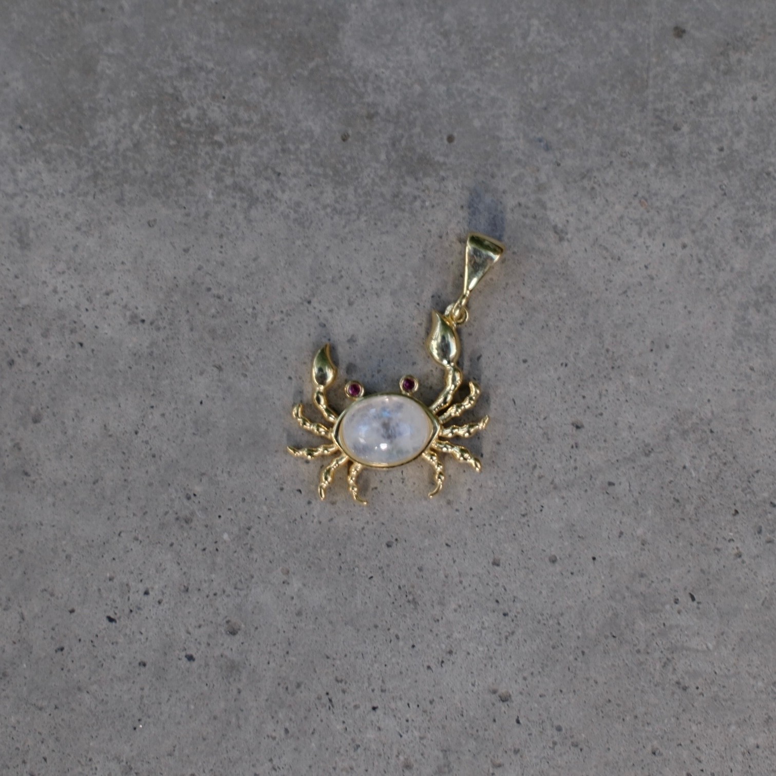 Moonstone Crab Pendant