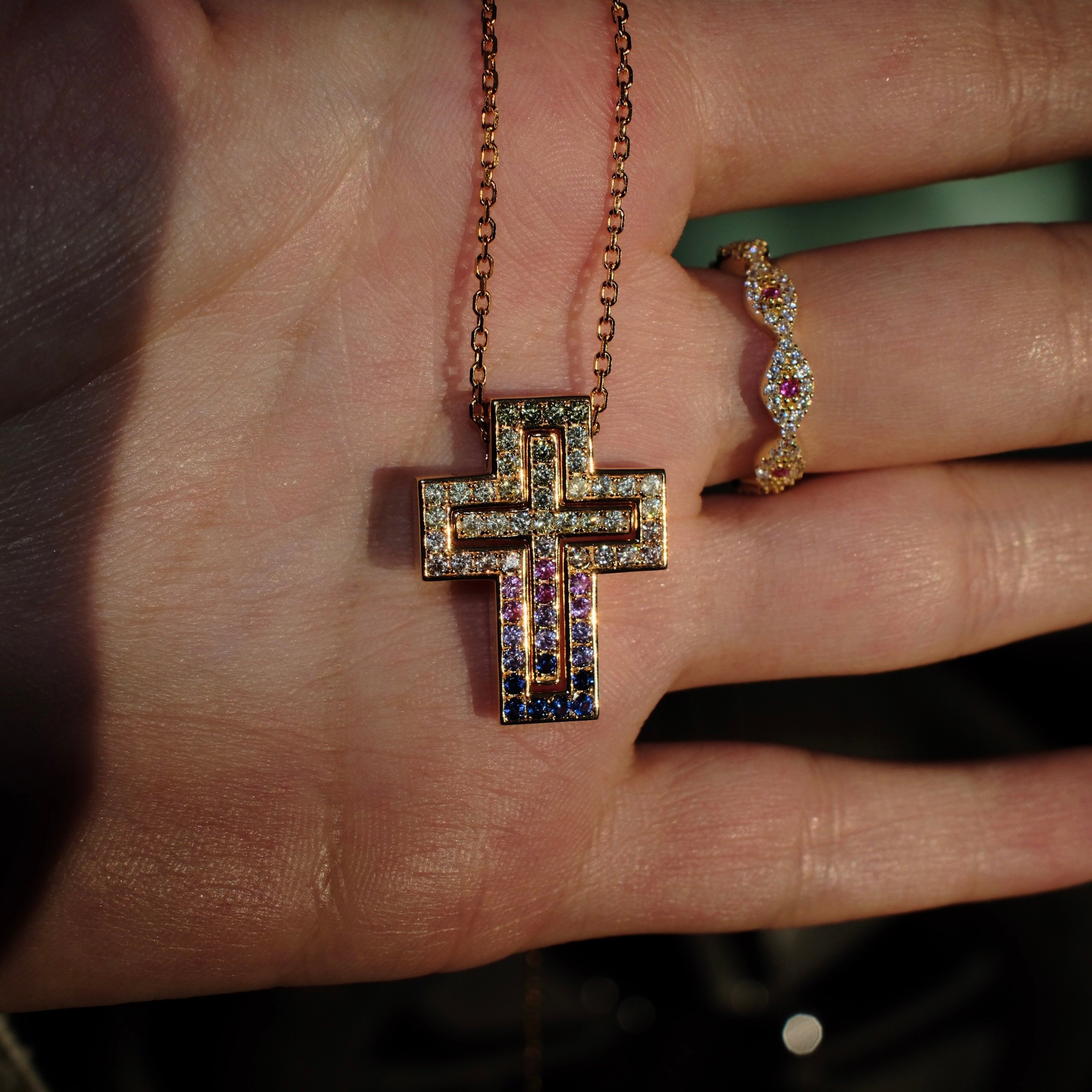 Colorful Cross Necklace