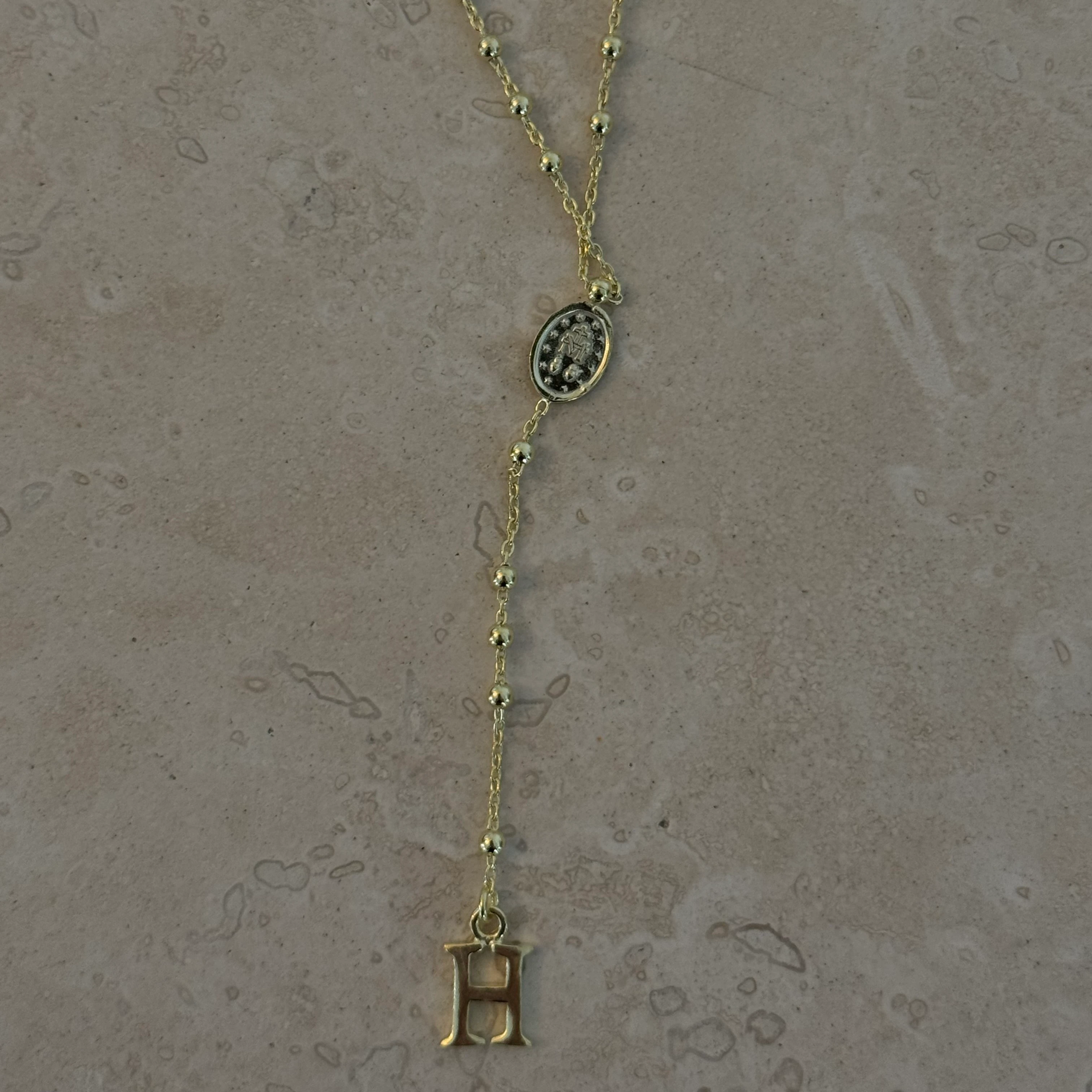 Virgin Mary Custom Letter Necklace