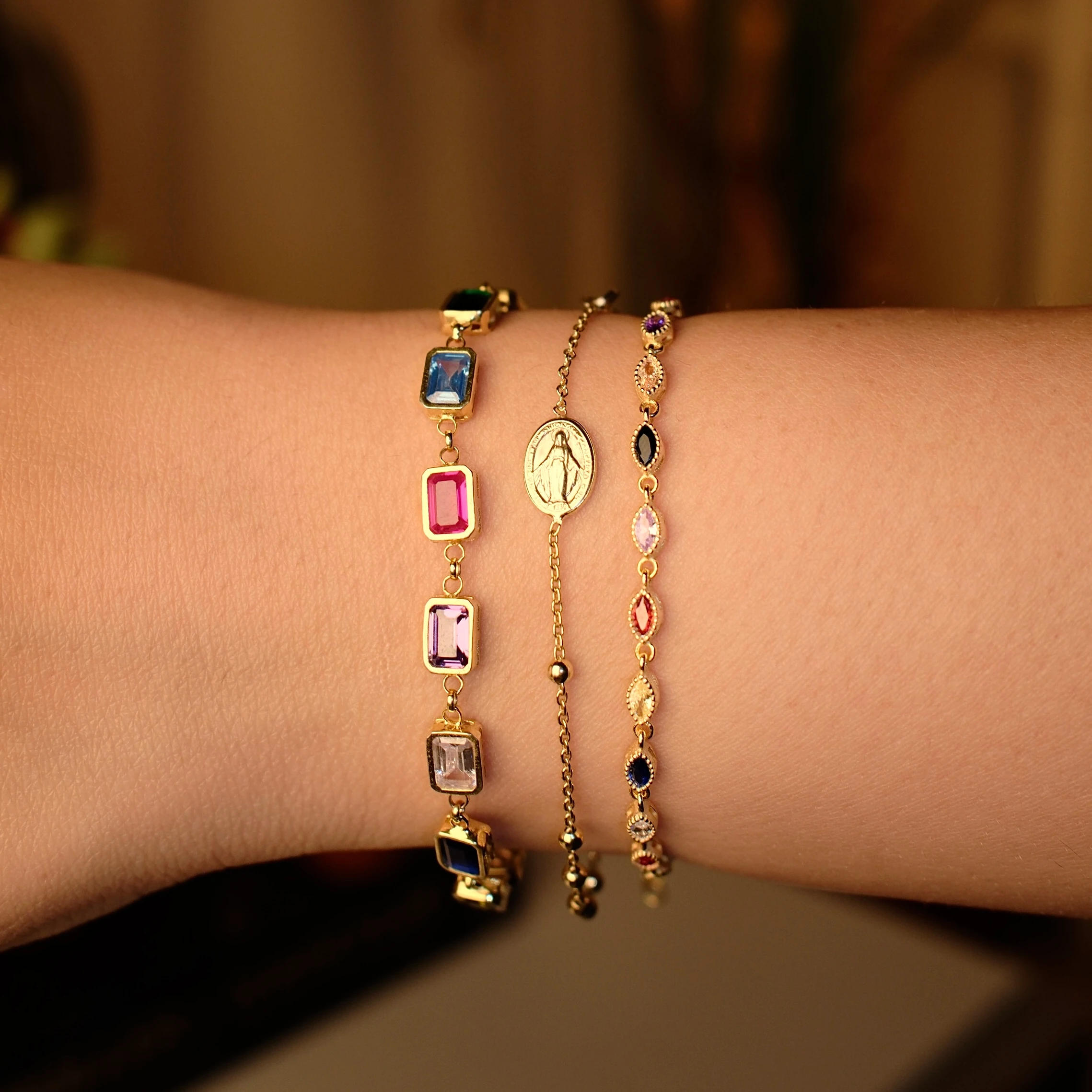 Marquise Cut Colorful Bracelet