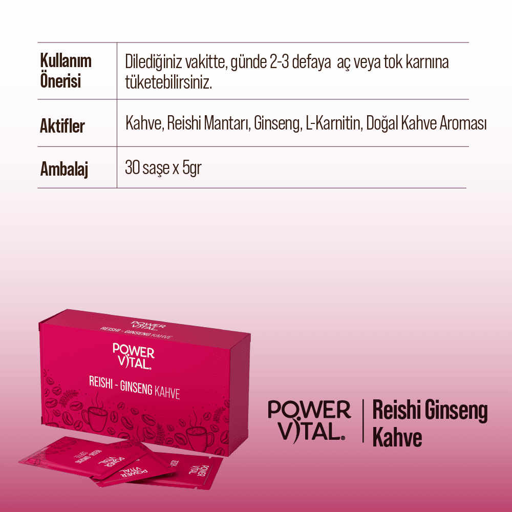 Reishi Ginseng Kahve - 30 Adet