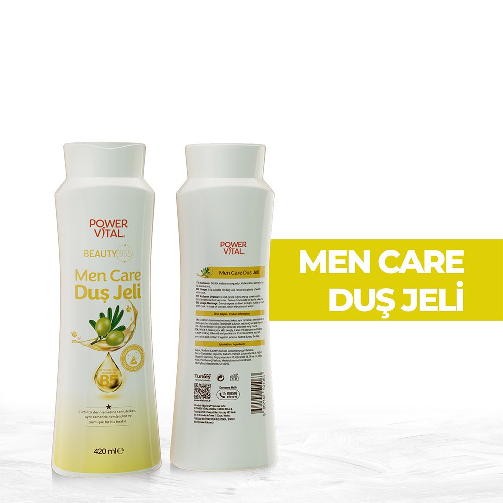 Men Care Duş Jeli - Provitamin B5, Zeytinyağı İçerikli Erkeklere Özel 420 ml
