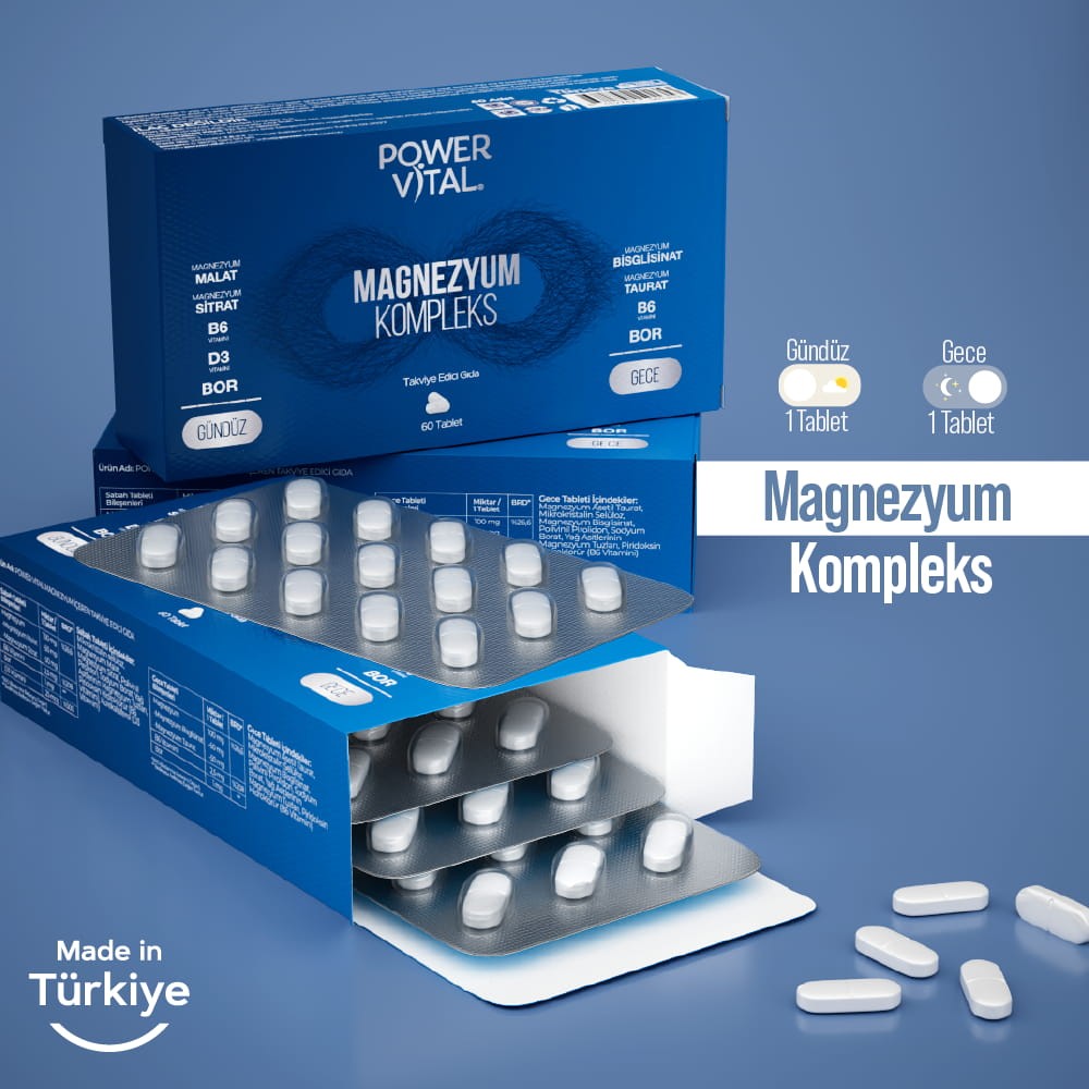 Magnezyum Kompleks - Gece ve Gündüz Formülasyonlu Takviye 60 Tablet