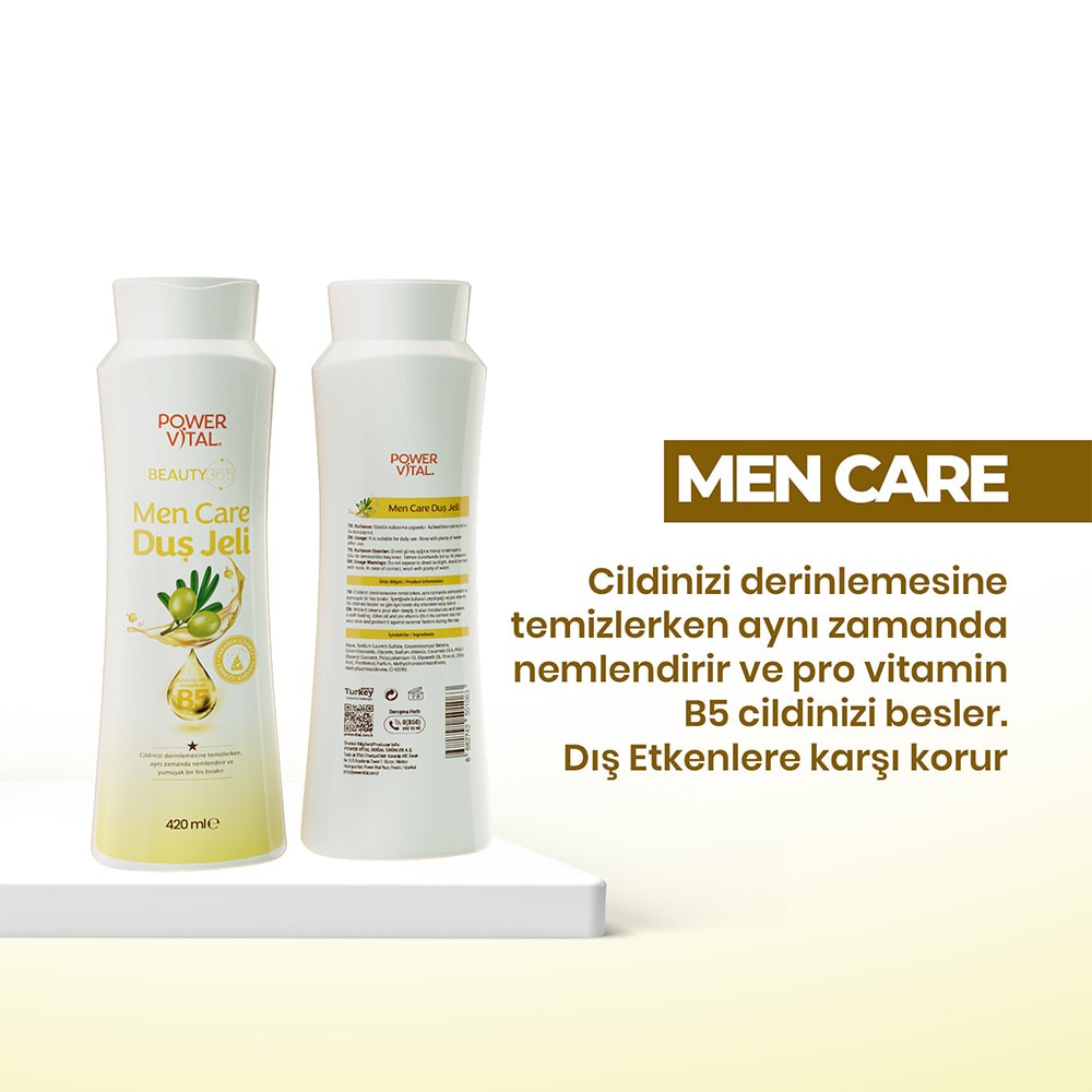 Men Care Duş Jeli - Provitamin B5, Zeytinyağı İçerikli Erkeklere Özel 420 ml