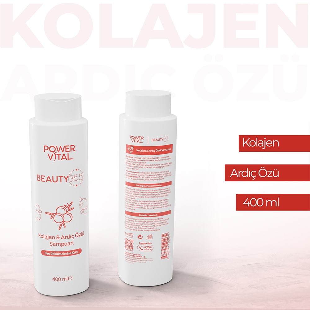 Dökülme ve Yağlanma Karşıtı Şampuan - Kolajen & Ardıç İçerikli 400ml