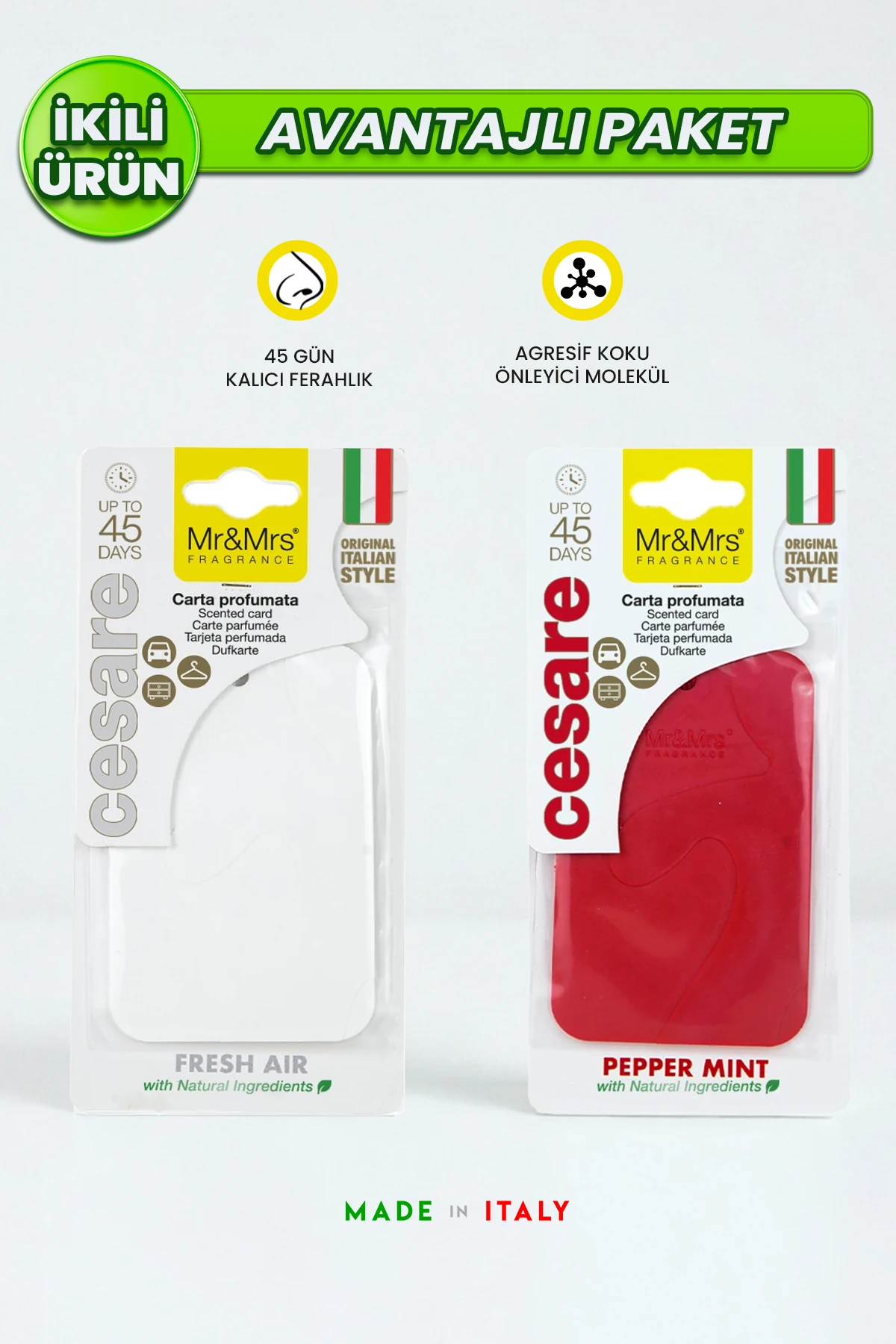 2'li Kart Cesare- PepperMint ve FreshAir