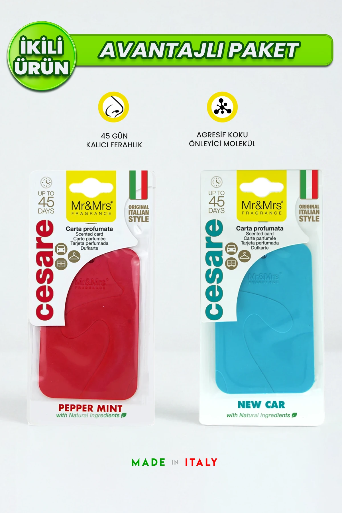 2'li Card Cesare - Pepper Mint ve New Car