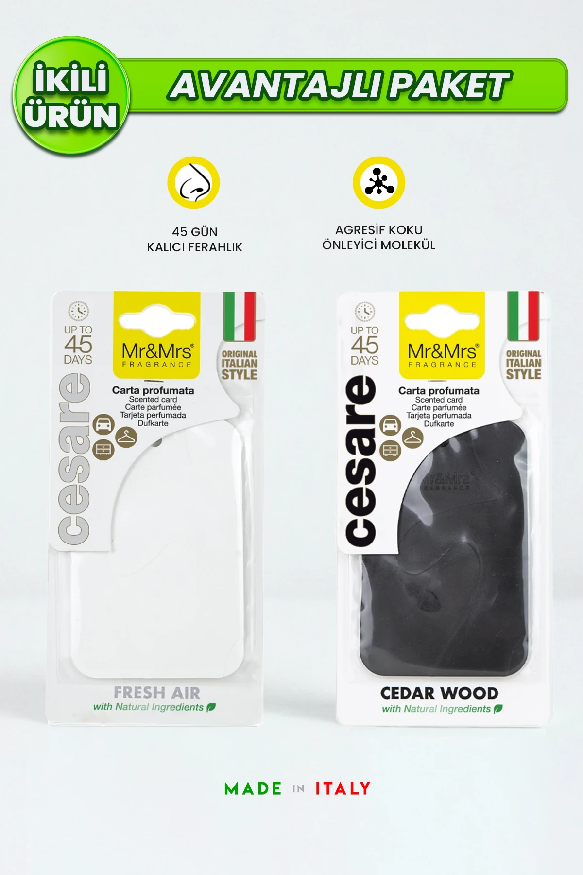 2'li Card Cesare - New Car ve Cedar Wood