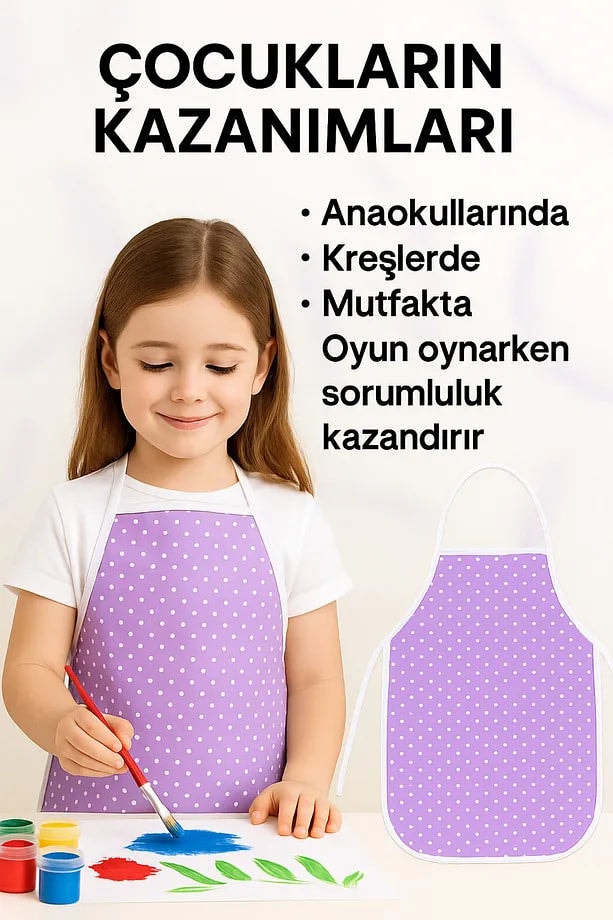 Etkinlik Çocuk Önlüğü – Kreş Anaokulu Etkinlik Boyama Önlüğü Sıvı Geçirmez Süngerli 2-8 Yaş