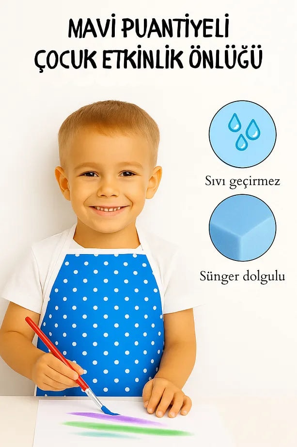 Etkinlik Çocuk Önlüğü – Kreş Anaokulu Etkinlik Boyama Önlüğü Sıvı Geçirmez Süngerli 2-8 Yaş