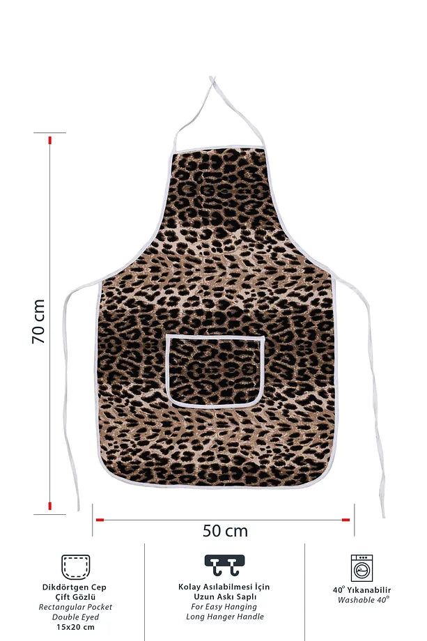 Sıvı Geçirmez Mutfak Önlüğü 50x70cm Sünger Dolgulu Cepli