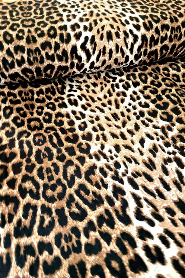 %100 Pamuk Kahve Leopar Poplin Kumaş En: 240 Cm Nevresim, Çarşaf, Yastık Kılıfı, Elbise Ve Çanta