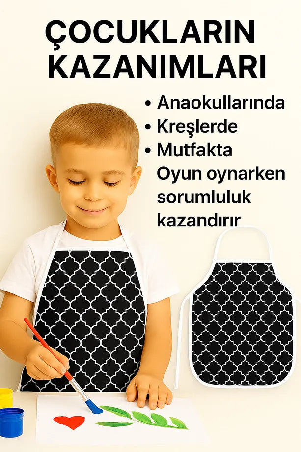 Etkinlik Çocuk Önlüğü – Kreş Anaokulu Etkinlik Boyama Önlüğü Sıvı Geçirmez Süngerli 2-8 Yaş