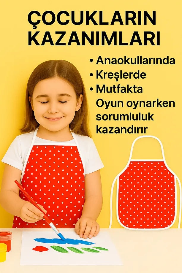Etkinlik Çocuk Önlüğü – Kreş Anaokulu Etkinlik Boyama Önlüğü Sıvı Geçirmez Süngerli 2-8 Yaş