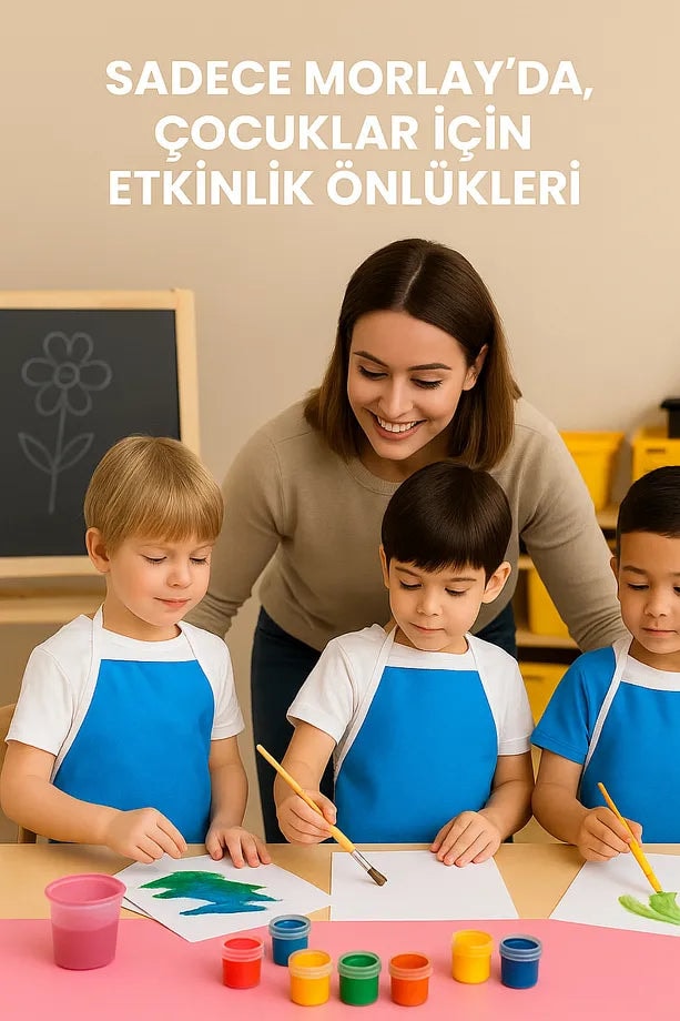 6 Adet Mavi Çocuk Önlüğü Kreş Anaokulu Etkinlik Boyama Önlüğü Leke Ve Sıvı Geçirmez 30x50 Cm 2-8 Yaş