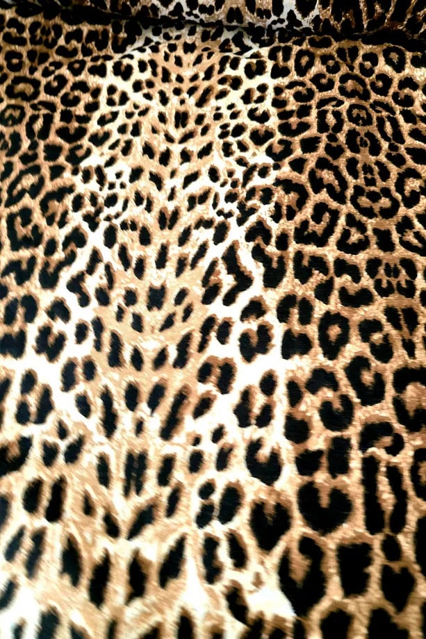 %100 Pamuk Kahve Leopar Poplin Kumaş En: 240 Cm Nevresim, Çarşaf, Yastık Kılıfı, Elbise Ve Çanta