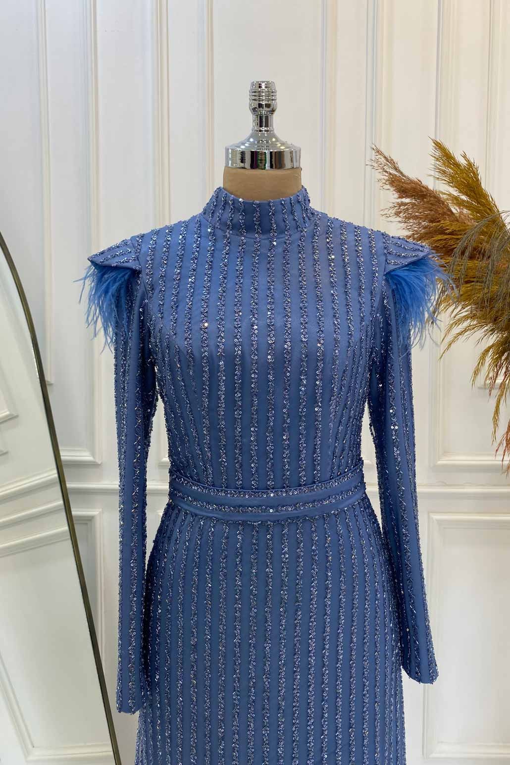 Annabel Evening Dress - Indigo Color