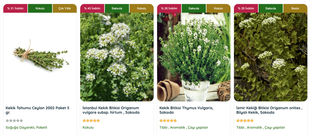 Kekik Bitkisi, kuraklığa dayanıklı bitkiler kategorisinde yer alıyor ve mutfaklarda kullanıma uygun doğal aromasıyla dikkat çekiyor.