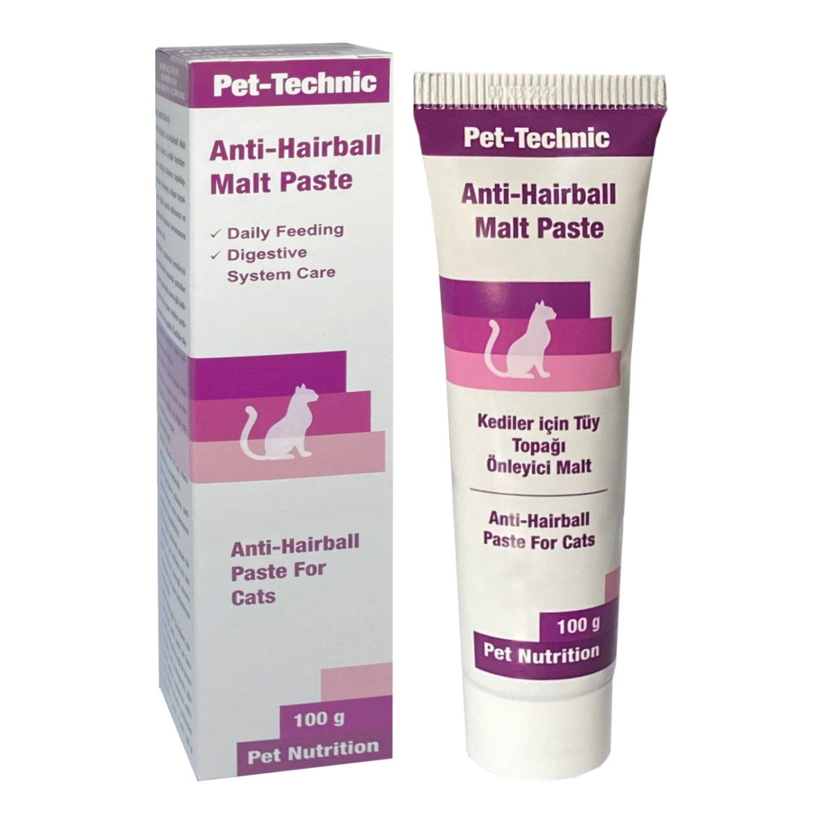 Pet-Technic Anti-Hairball Malt Paste, Kedi Tüy Topağı Önleyici, Sindirim ve Bağırsak Desteği, 100 g