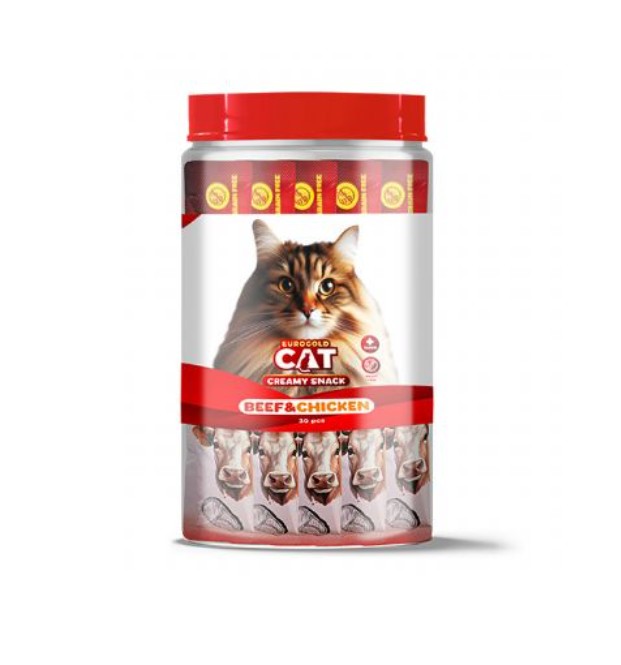 EuroGold Cat Sıvı Kedi Ödülü Dana - Tavuk Etli 30x15Gr