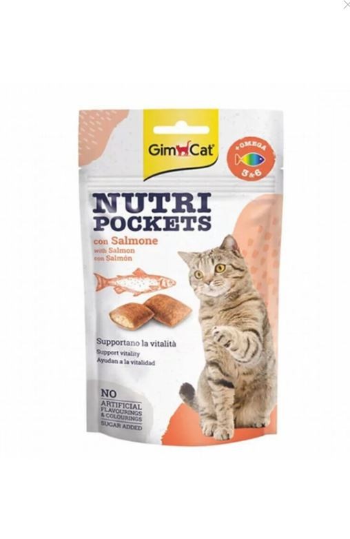 Gimcat Nutripockets Somonlu Ve Omega 3&6 Kedi Ödülü 60 gr