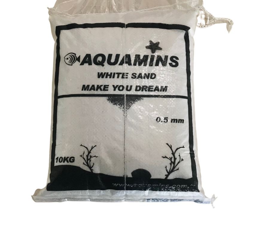 AQUAMİNS BEYAZ AKVARYUM KUMU 1.5 MM 10 KG